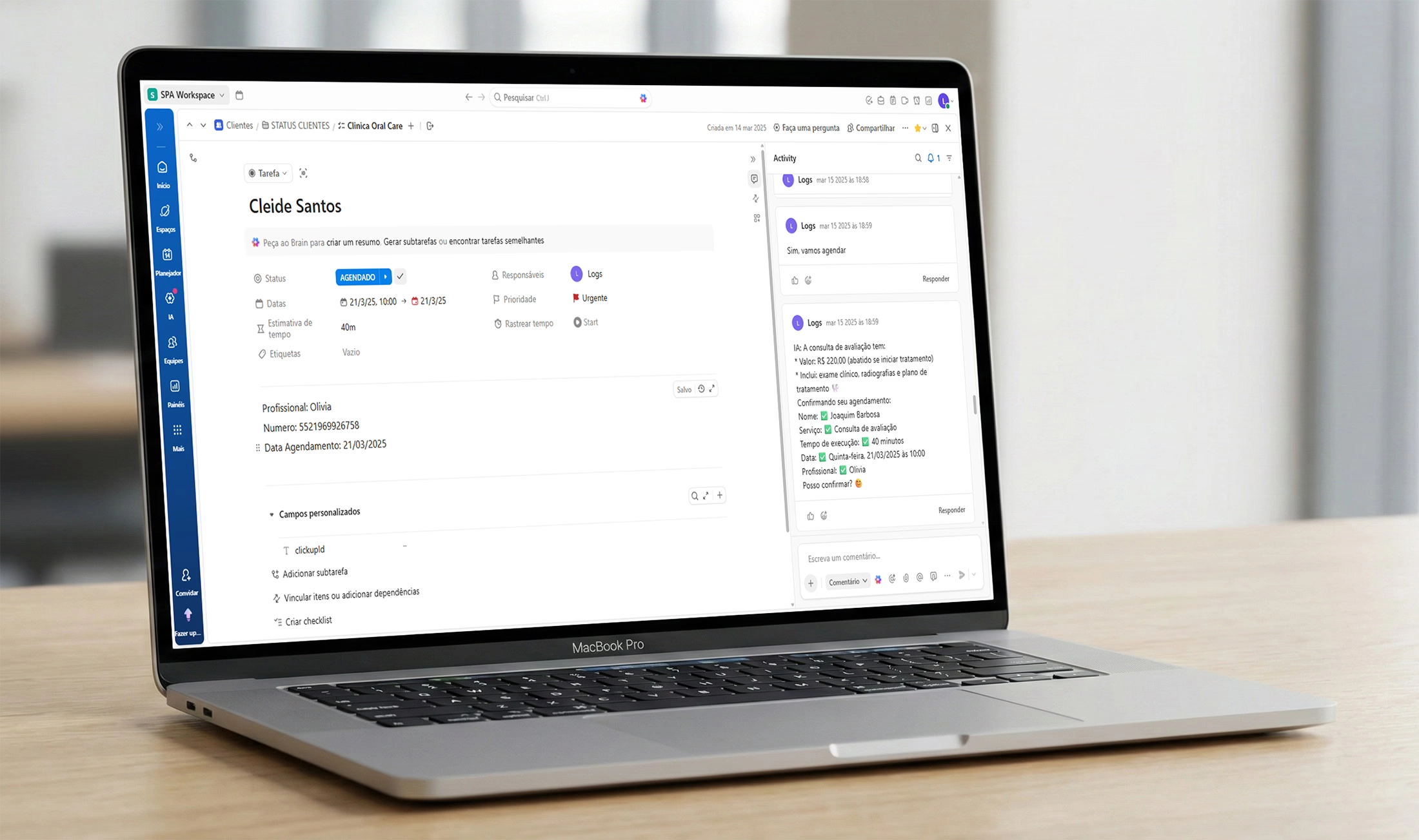 Agenda Inteligente com ClickUp